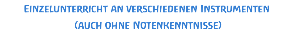 Einzelunterricht an verschiedenen Instrumenten  (auch ohne Notenkenntnisse)